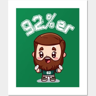 Jason Kelce 92%er New Heights Kawaii Posters and Art